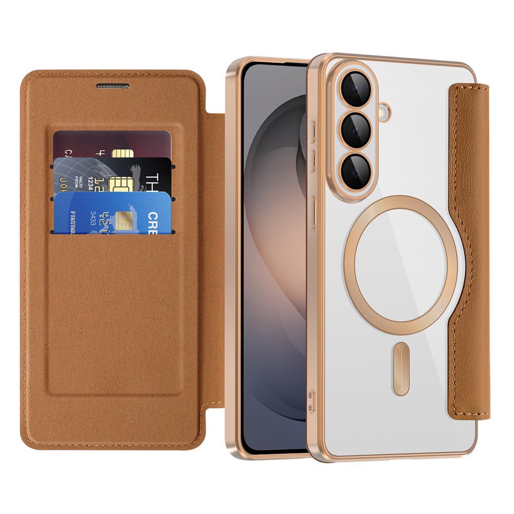 Techsuit Samsung Galaxy S26 - Θήκη Βιβλίο με MagSafe με Υποδοχές Καρτών και RFID Προστασία - SmartMag Book Case - Brown