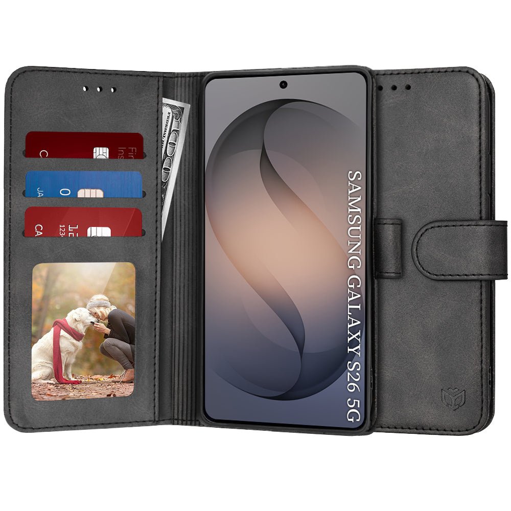Techsuit Samsung Galaxy S26 - Θήκη Πορτοφόλι από Δερματίνη με Stand - Diary Book - Black
