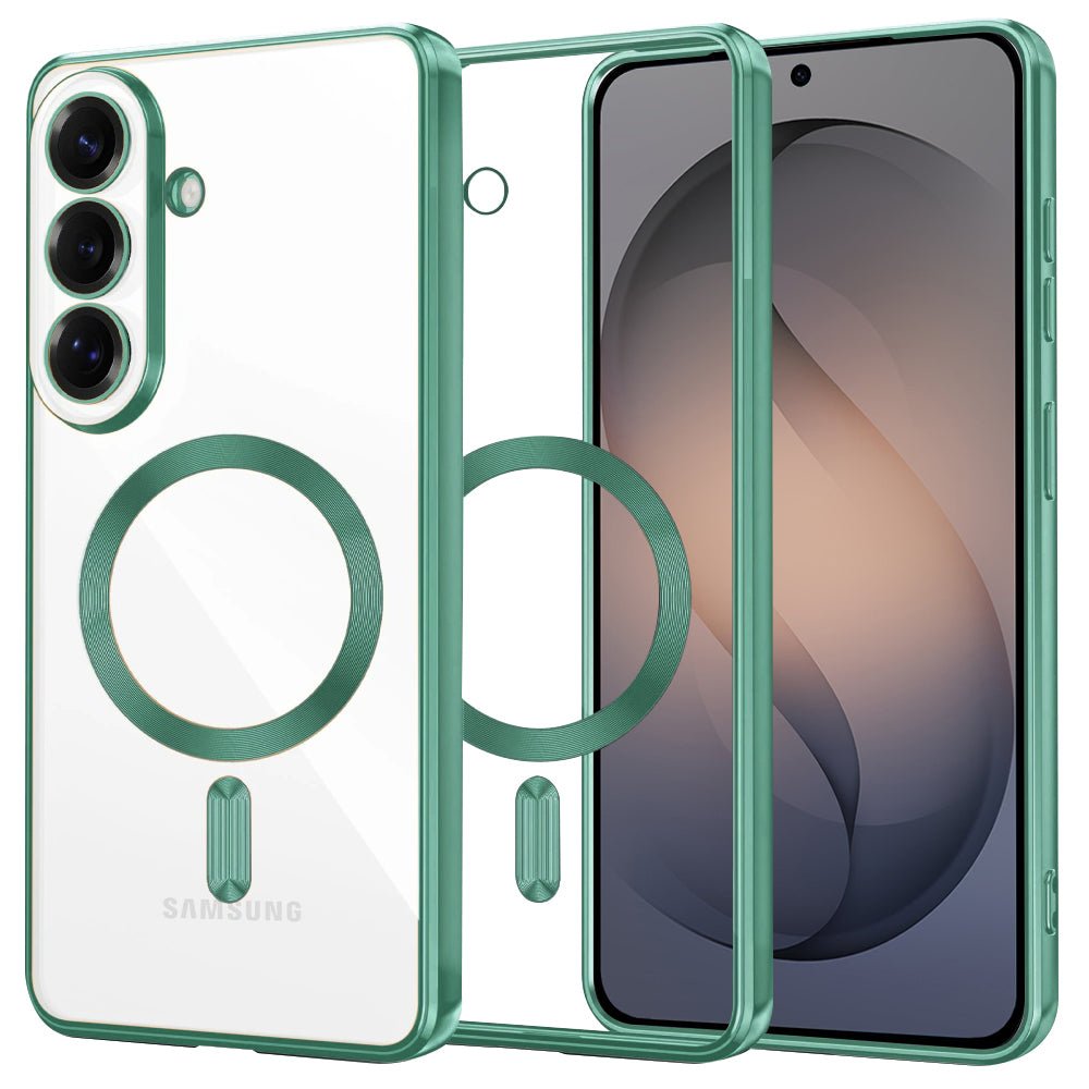 Techsuit Samsung Galaxy S26 - Θήκη Σιλικόνης - Luxury Crystal MagSafe - Light Green / Clear