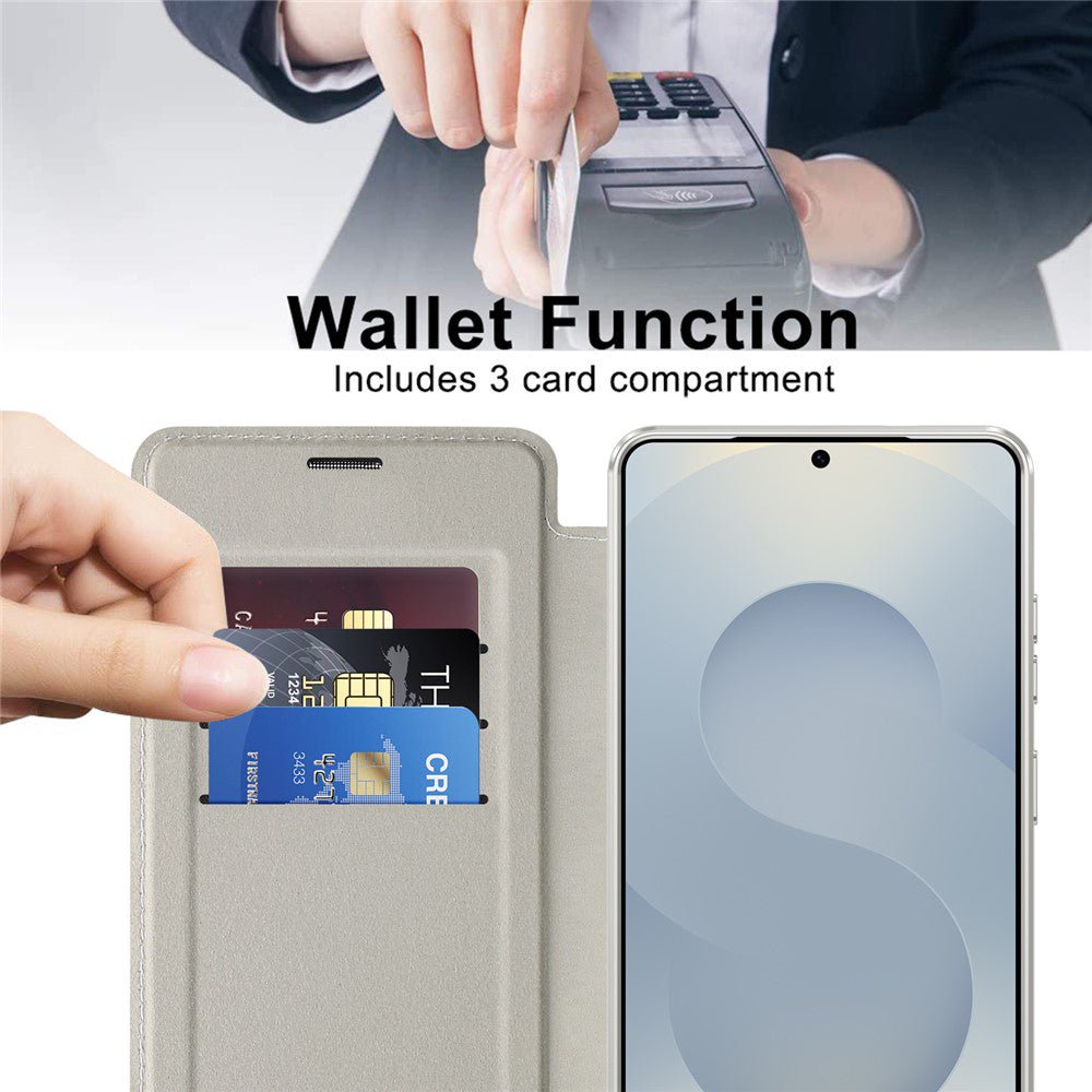 Techsuit Samsung Galaxy S26 Ultra - Θήκη Βιβλίο με MagSafe με Υποδοχές Καρτών και RFID Προστασία - SmartMag Book Case - Grey