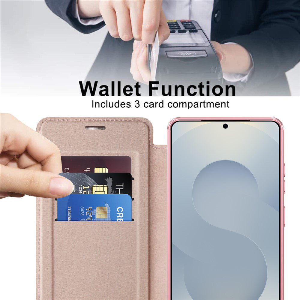 Techsuit Samsung Galaxy S26 Ultra - Θήκη Βιβλίο με MagSafe με Υποδοχές Καρτών και RFID Προστασία - SmartMag Book Case - Pink