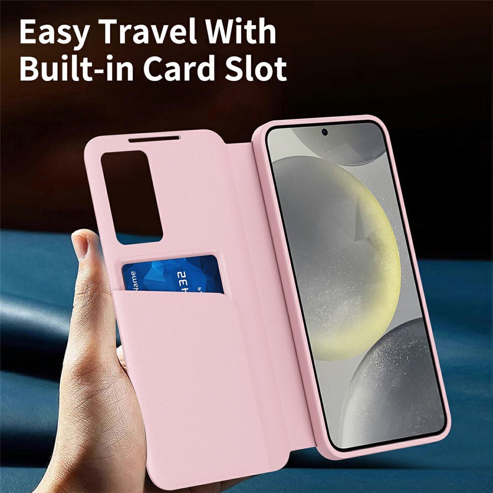 Techsuit Samsung Galaxy S26 Ultra - Θήκη Βιβλίο με Θέση για 1 Κάρτα - SmartView Series - Pink