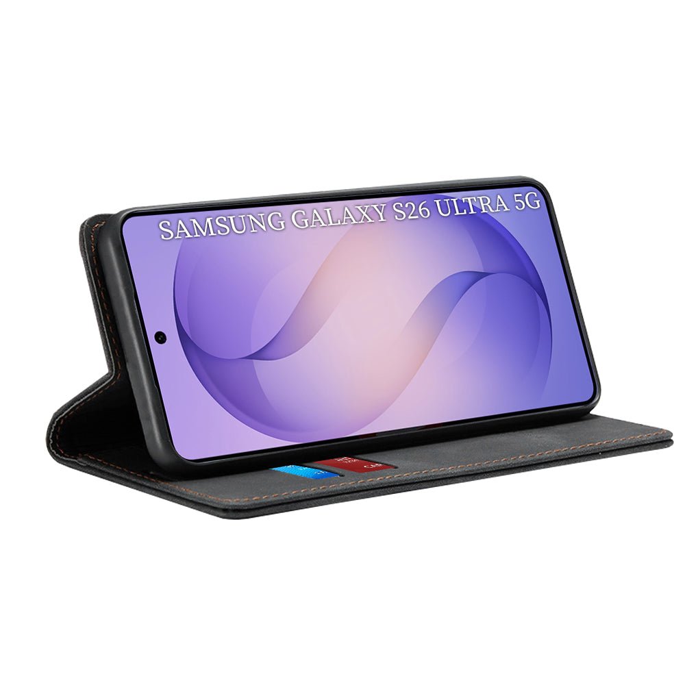 Techsuit Samsung Galaxy S26 Ultra - Θήκη Πορτοφόλι από Δερματίνη με Stand - Confy Cover - Black
