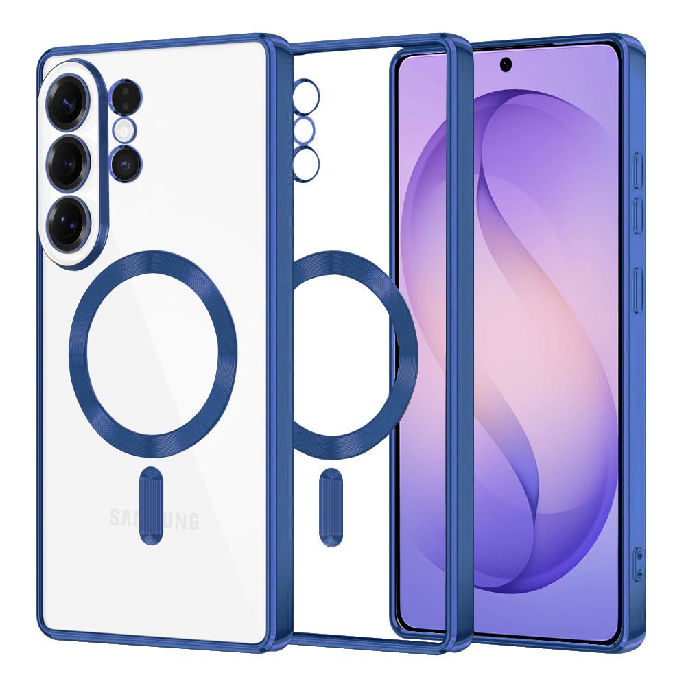 Techsuit Samsung Galaxy S26 Ultra - Θήκη Σιλικόνης - Luxury Crystal MagSafe - Deep Blue / Clear