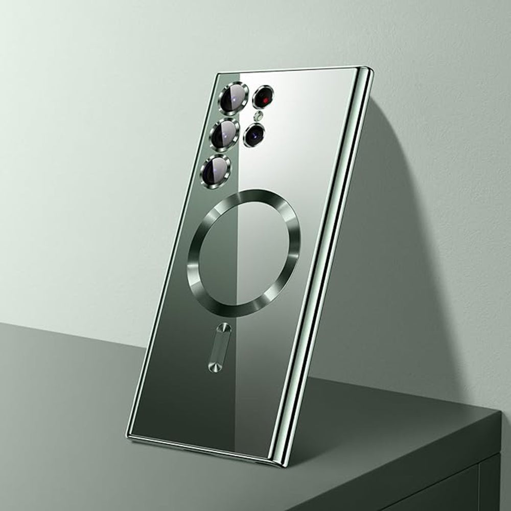 Techsuit Samsung Galaxy S26 Ultra - Θήκη Σιλικόνης - Luxury Crystal MagSafe - Light Green / Clear