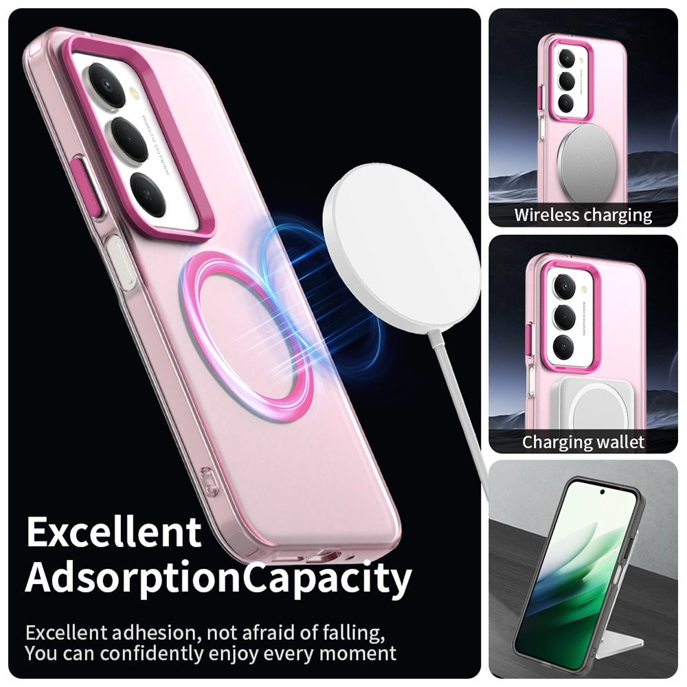 Techsuit Xiaomi Redmi 15 4G / 5G - Σκληρή Θήκη με Πλαίσιο Σιλικόνης και MagSafe - CandyCase MagSafe - Pink