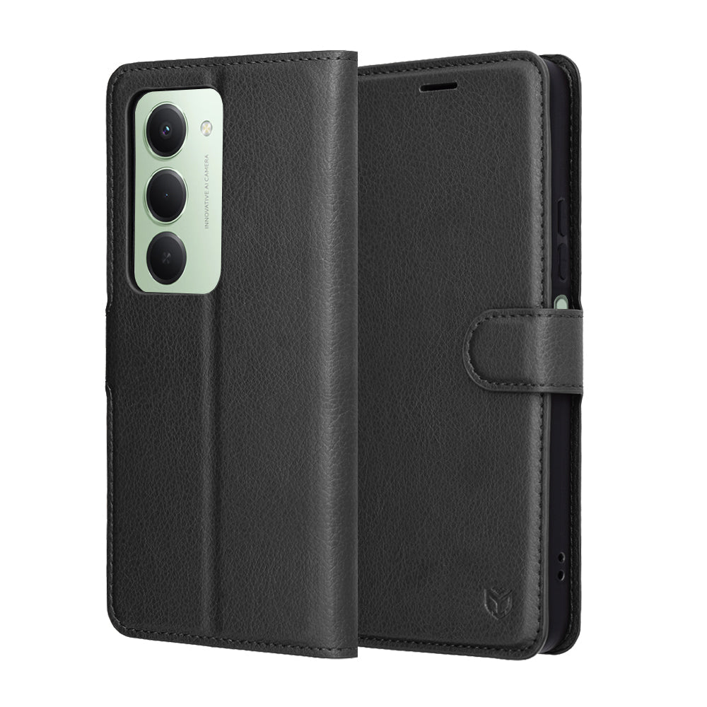 Techsuit Xiaomi Redmi 15 4G / 5G - Θήκη Πορτοφόλι από Δερματίνη με Stand - Leather Folio - Black