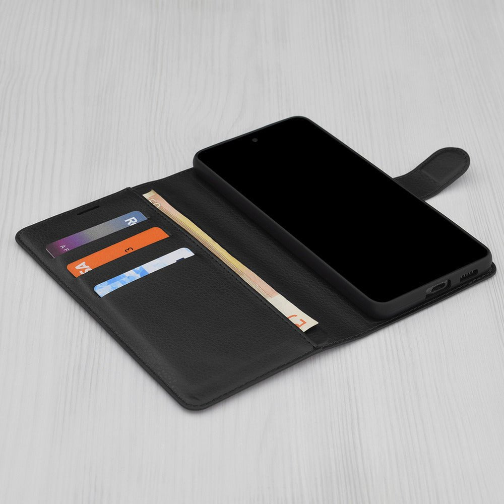 Techsuit Xiaomi Redmi 15 4G / 5G - Θήκη Πορτοφόλι από Δερματίνη με Stand - Leather Folio - Black