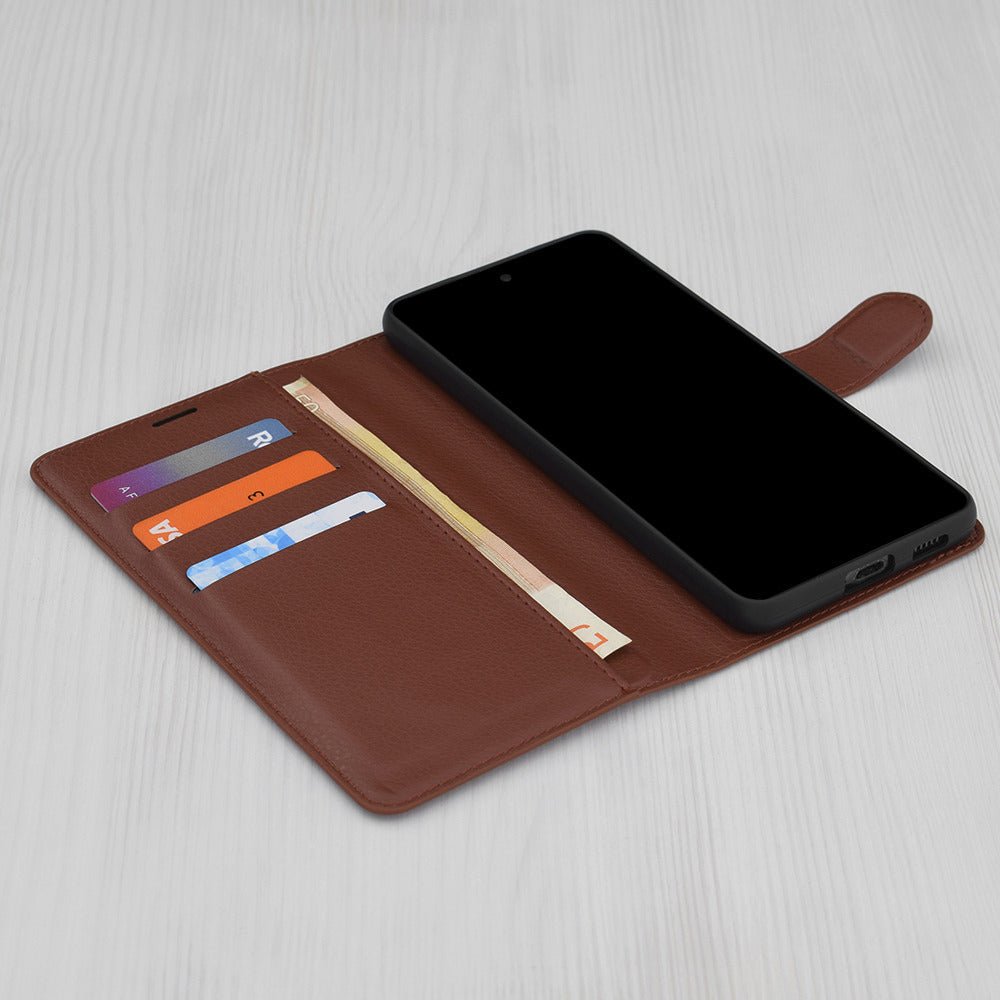 Techsuit Xiaomi Redmi 15 4G / 5G - Θήκη Πορτοφόλι από Δερματίνη με Stand - Leather Folio - Brown