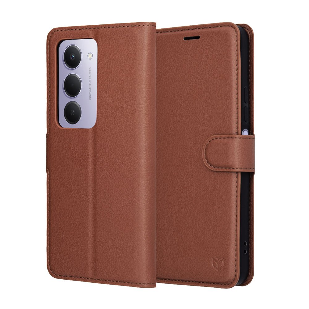 Techsuit Xiaomi Redmi 15 4G / 5G - Θήκη Πορτοφόλι από Δερματίνη με Stand - Leather Folio - Brown