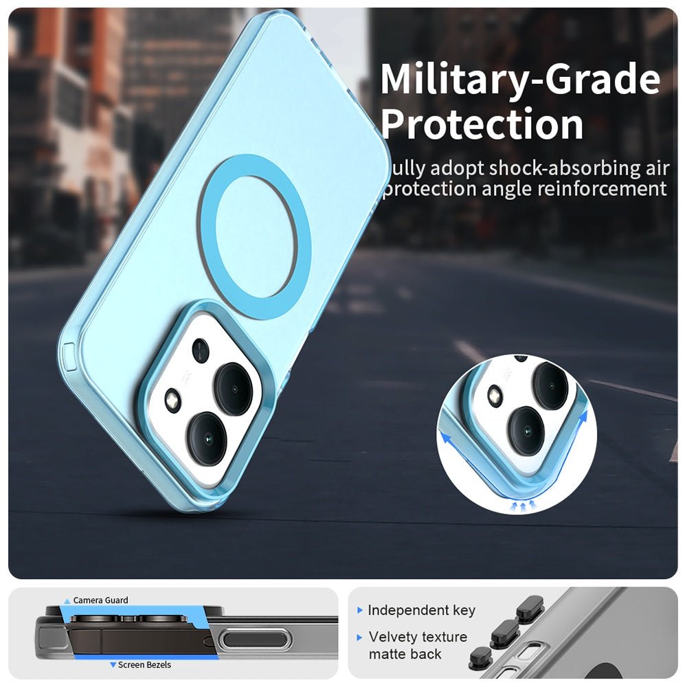 Techsuit Xiaomi Redmi 15C 4G / 5G / Poco C85 4G - Σκληρή Θήκη με Πλαίσιο Σιλικόνης και MagSafe - CandyCase MagSafe - Blue