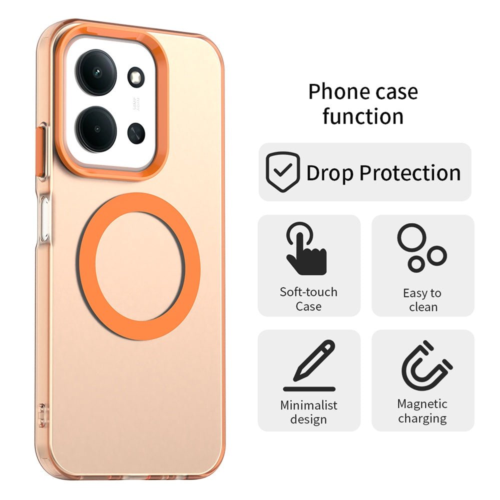 Techsuit Xiaomi Redmi 15C 4G / 5G / Poco C85 4G - Σκληρή Θήκη με Πλαίσιο Σιλικόνης και MagSafe - CandyCase MagSafe - Orange