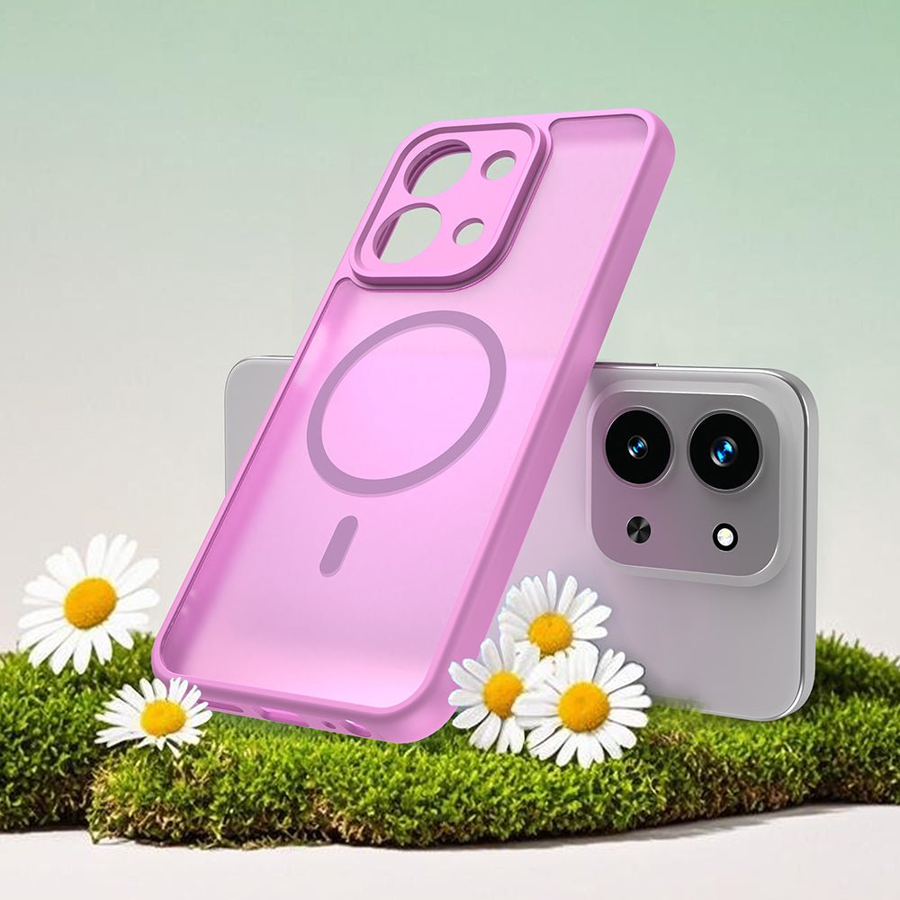 Techsuit Xiaomi Redmi 15C 4G / 5G - Σκληρή Θήκη με Πλαίσιο Σιλικόνης και MagSafe - HaloFrost II MagSafe - Pink