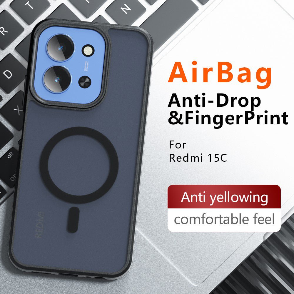 Techsuit Xiaomi Redmi 15C 4G / 5G - Σκληρή Θήκη με Πλαίσιο Σιλικόνης και MagSafe - PureFrost MagSafe - Frosted Black