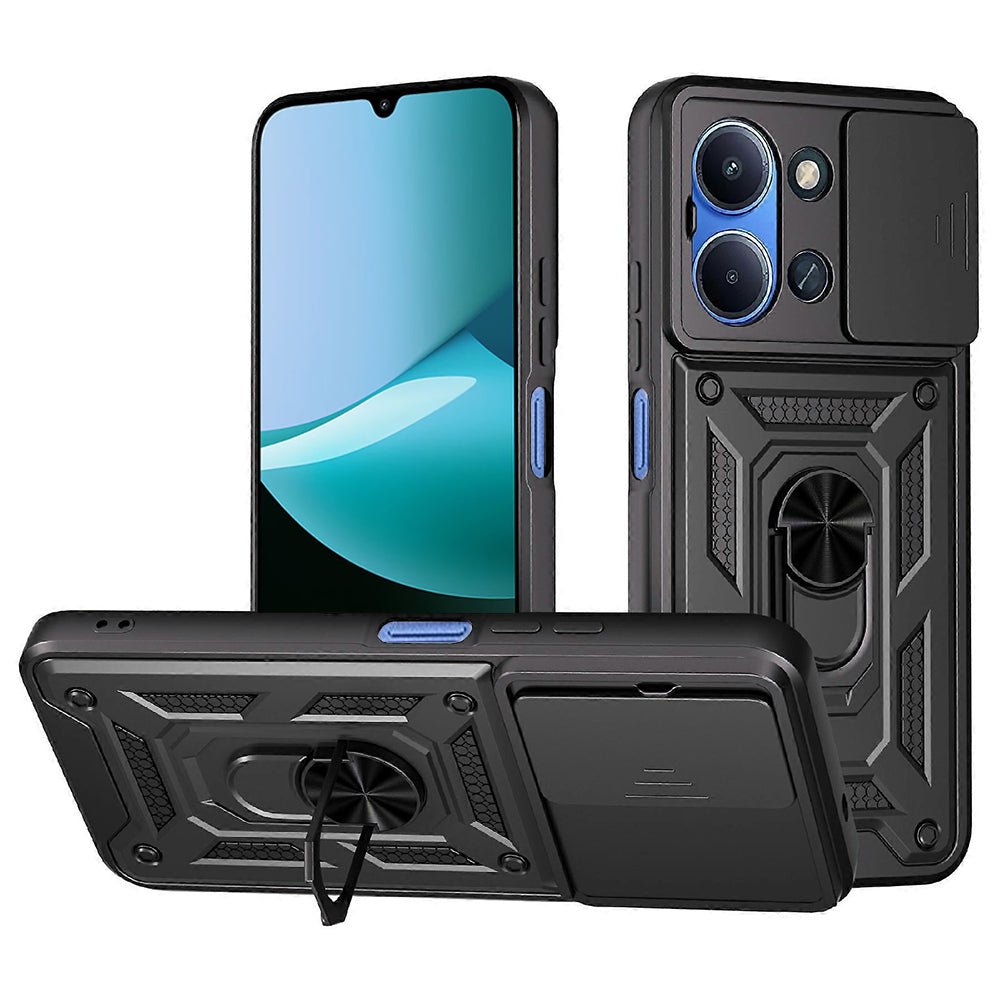 Techsuit Xiaomi Redmi 15C 4G / 5G - Σκληρή Θήκη με Προστασία Καμερών και Δαχτυλίδι Συγκράτησης - CamShield - Black