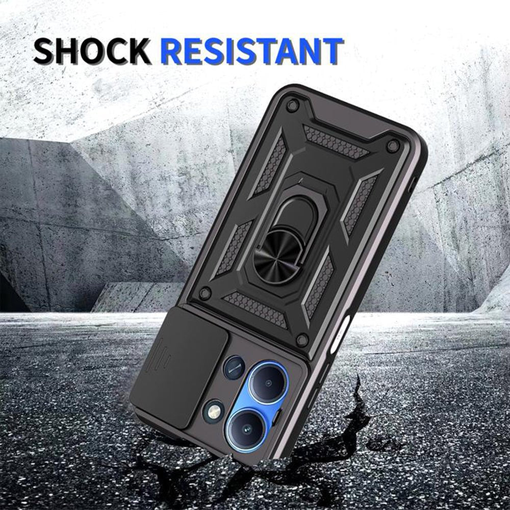 Techsuit Xiaomi Redmi 15C 4G / 5G - Σκληρή Θήκη με Προστασία Καμερών και Δαχτυλίδι Συγκράτησης - CamShield - Black