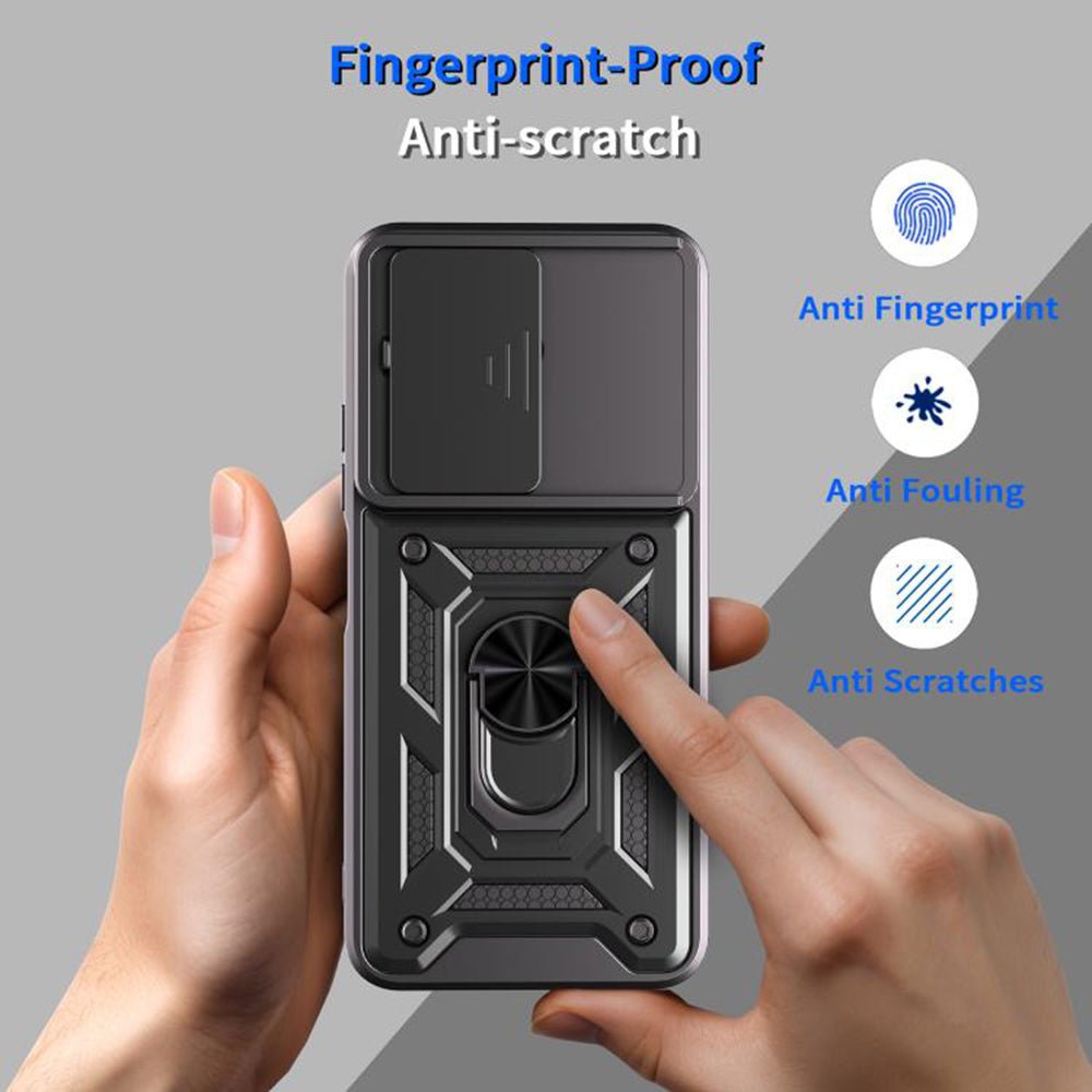 Techsuit Xiaomi Redmi 15C 4G / 5G - Σκληρή Θήκη με Προστασία Καμερών και Δαχτυλίδι Συγκράτησης - CamShield - Black