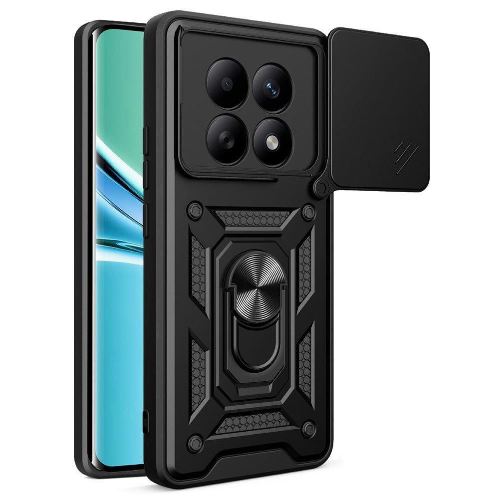 Techsuit Xiaomi Redmi Note 15 4G / 5G / Poco M8 5G - Σκληρή Θήκη με Προστασία Καμερών και Δαχτυλίδι Συγκράτησης - CamShield - Black