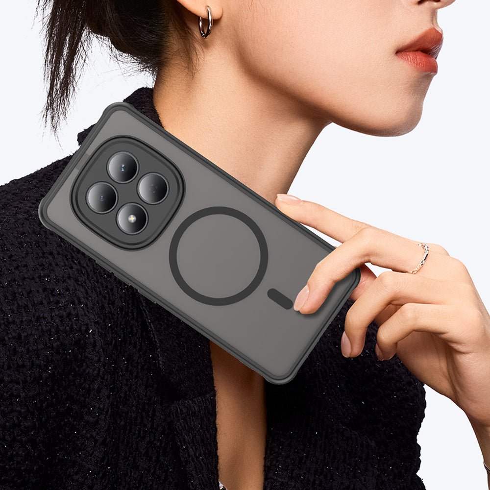 Techsuit Xiaomi Redmi Note 15 Pro 4G - Σκληρή Θήκη με Πλαίσιο Σιλικόνης και MagSafe - HaloFrost II MagSafe - Black