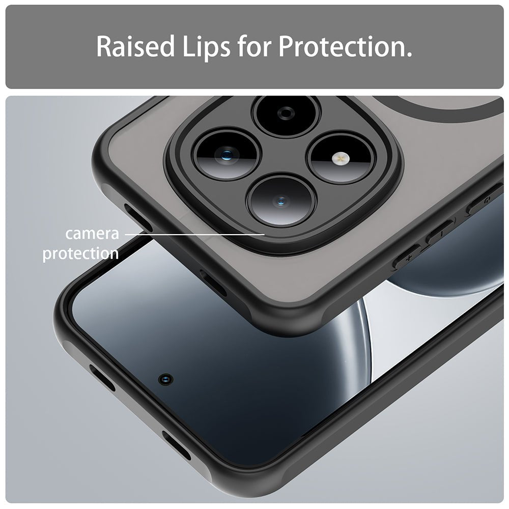 Techsuit Xiaomi Redmi Note 15 Pro 5G - Σκληρή Θήκη με Πλαίσιο Σιλικόνης και MagSafe - HaloFrost II MagSafe - Black