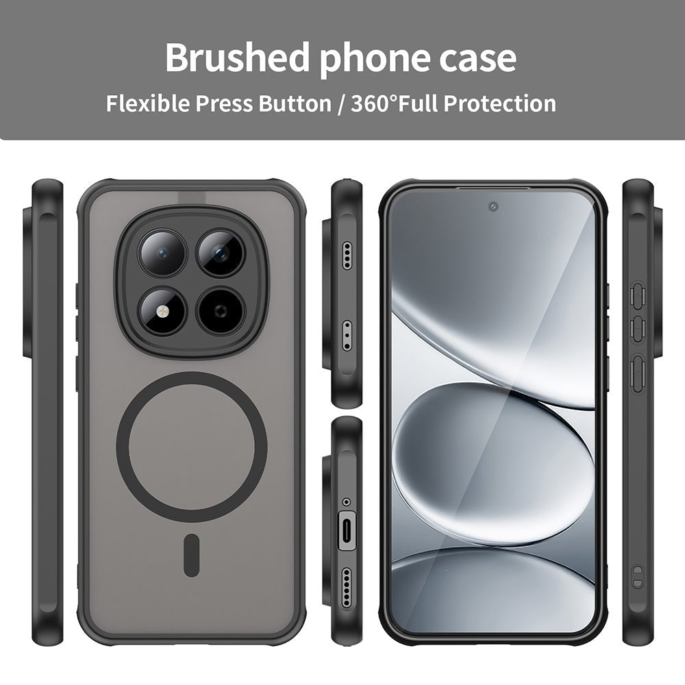 Techsuit Xiaomi Redmi Note 15 Pro 5G - Σκληρή Θήκη με Πλαίσιο Σιλικόνης και MagSafe - HaloFrost II MagSafe - Black