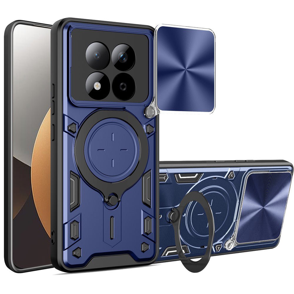 Techsuit Xiaomi Redmi Note 15 Pro 5G - Σκληρή Θήκη με Προστασία Καμερών και Δαχτυλίδι Συγκράτησης - CamGuard Pro - Blue