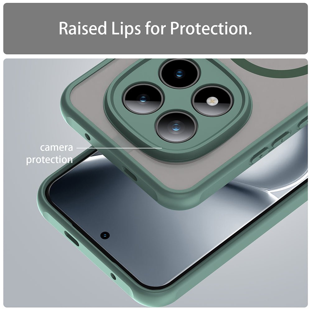 Techsuit Xiaomi Redmi Note 15 Pro Plus 5G / Poco M8 Pro 5G - Σκληρή Θήκη με Πλαίσιο Σιλικόνης και MagSafe - HaloFrost II MagSafe - Green