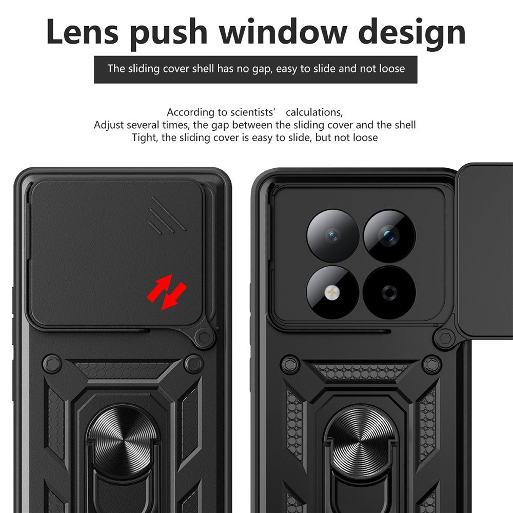 Techsuit Xiaomi Redmi Note 15 Pro Plus 5G / Poco M8 Pro 5G - Σκληρή Θήκη με Προστασία Καμερών και Δαχτυλίδι Συγκράτησης - CamShield - Black