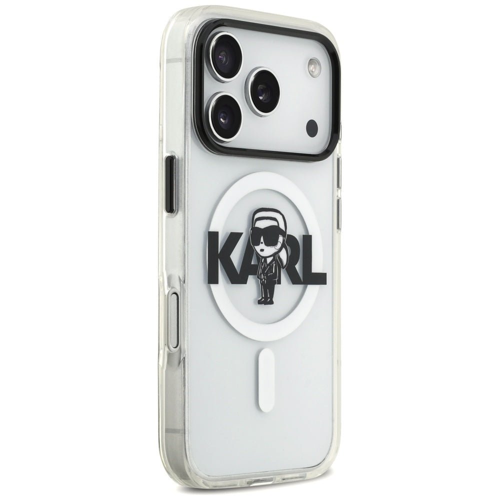 Karl Lagerfeld iPhone 17 Pro - IML Karl Sketch Logo MagSafe - Σκληρή Θήκη με Πλαίσιο Σιλικόνης - Clear - KLHMP17LHGKIGKBT