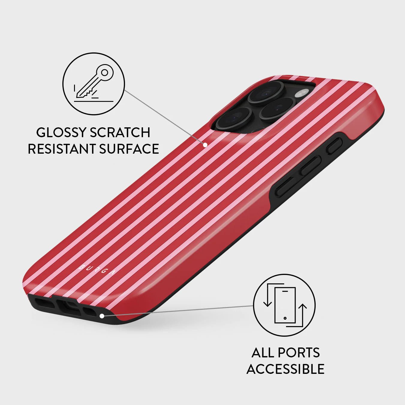 Burga iPhone 16 Pro Max Fashion Tough MagSafe Σκληρή Θήκη με MagSafe - Strawberry Jam