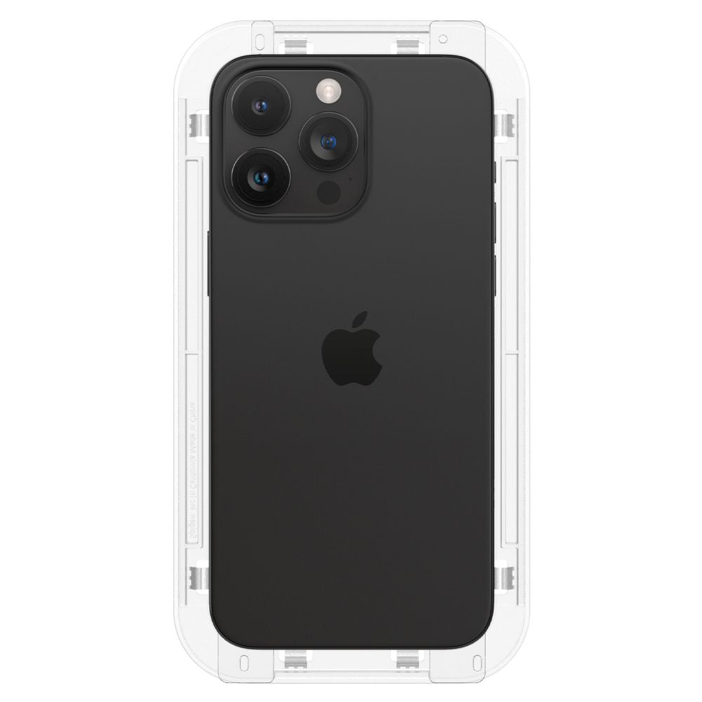 Spigen iPhone 15 Pro Glas.TR EZ Fit FC 0.3mm 2.5D 9H Case Friendly Full Screen Tempered Glass Αντιχαρακτικό Γυαλί Οθόνης - 2 Τεμάχια - Black