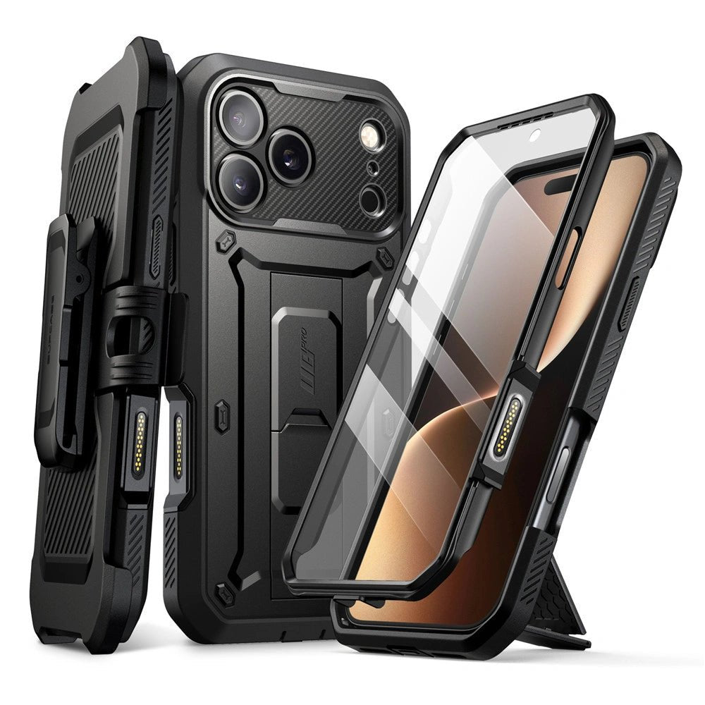 Supcase iPhone 17 Pro Max - Unicorn Beetle Pro - Σκληρή Θήκη με Προστασία Οθόνης και Stand - Black