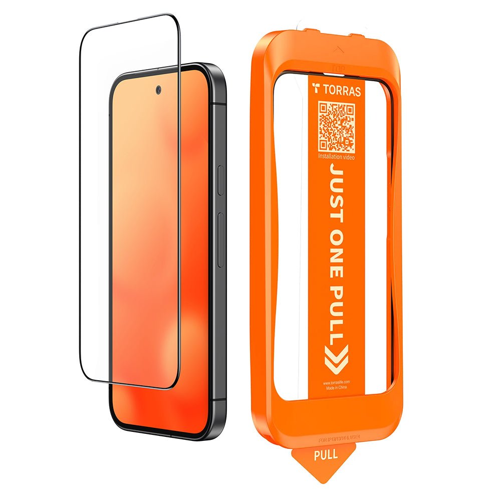 Torras iPhone 17 Pro Max - Full Screen Αντιχαρακτικό Γυαλί Οθόνης - GlassGo Install Master - Black