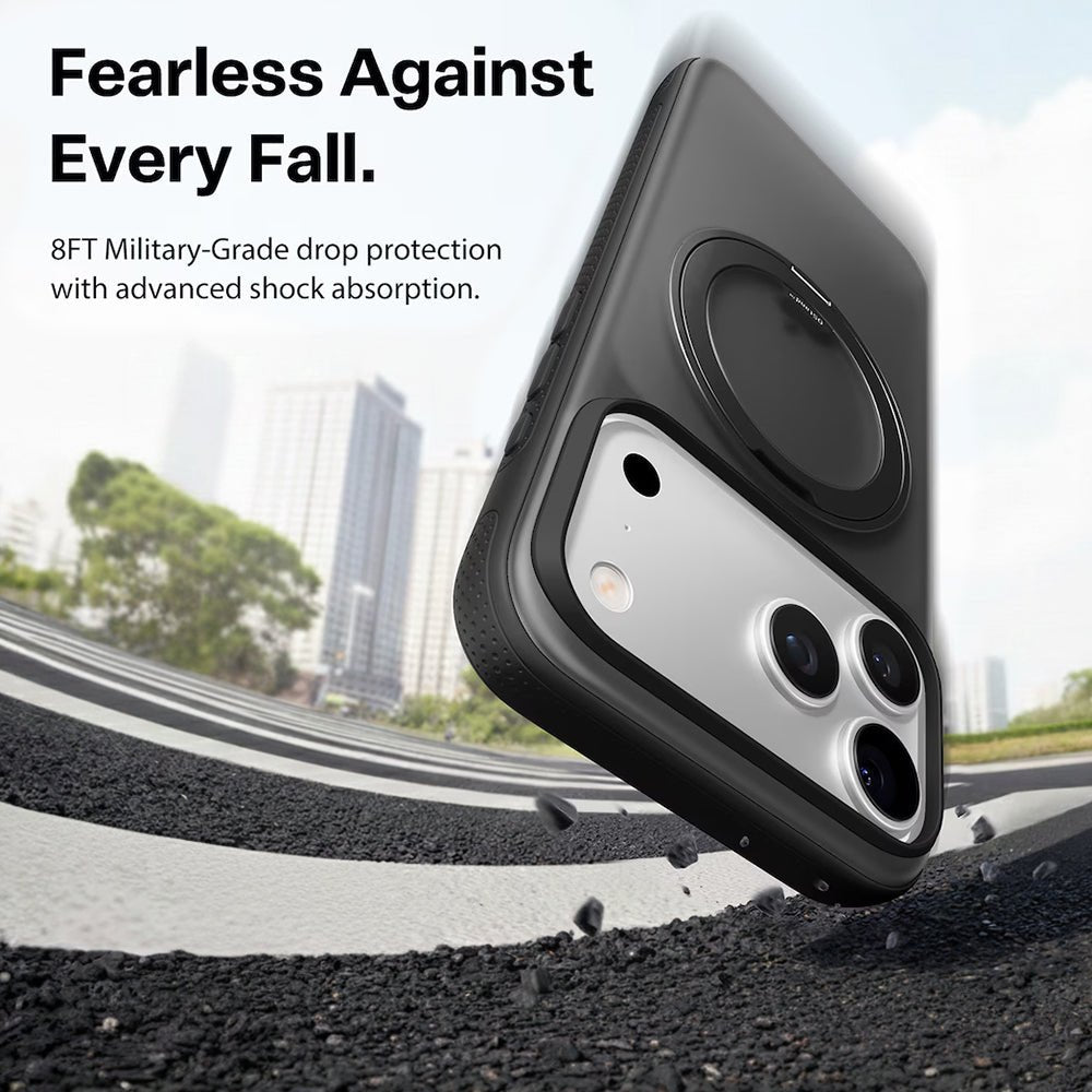Torras iPhone 17 Pro Max - Σκληρή θήκη με Περιστρεφόμενο Stand / MagSafe - Ostand R Fitness Series - Black