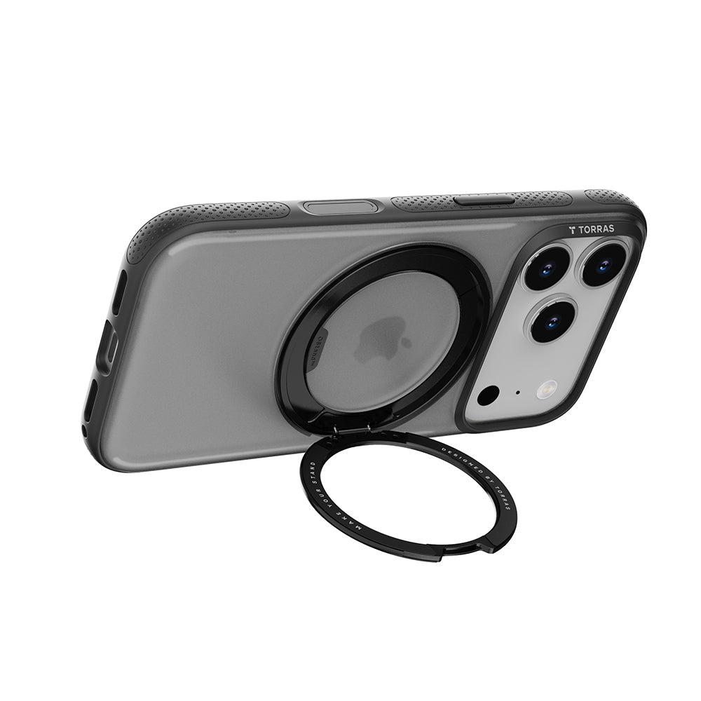 Torras iPhone 17 Pro Max - Σκληρή θήκη με Περιστρεφόμενο Stand / MagSafe - Ostand R Fitness Series - Διάφανη