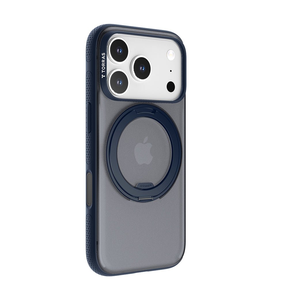 Torras iPhone 17 Pro Max - Σκληρή θήκη με Περιστρεφόμενο Stand / MagSafe - Ostand R Fitness Series - Navy Blue