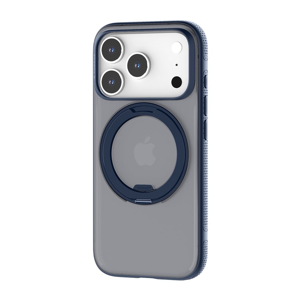Torras iPhone 17 Pro Max - Σκληρή θήκη με Περιστρεφόμενο Stand / MagSafe - Ostand R Fitness Series - Navy Blue