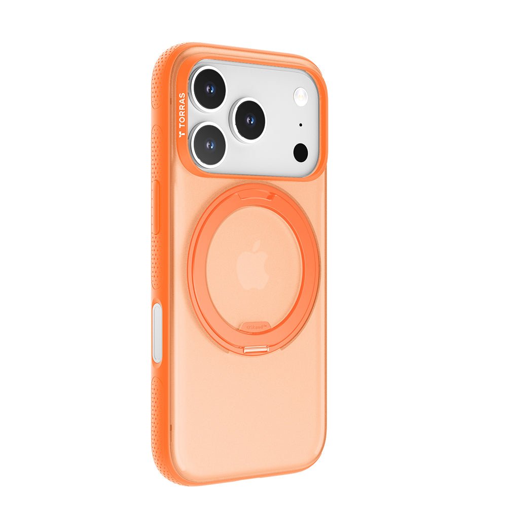 Torras iPhone 17 Pro Max - Σκληρή θήκη με Περιστρεφόμενο Stand / MagSafe - Ostand R Fitness Series - Orange