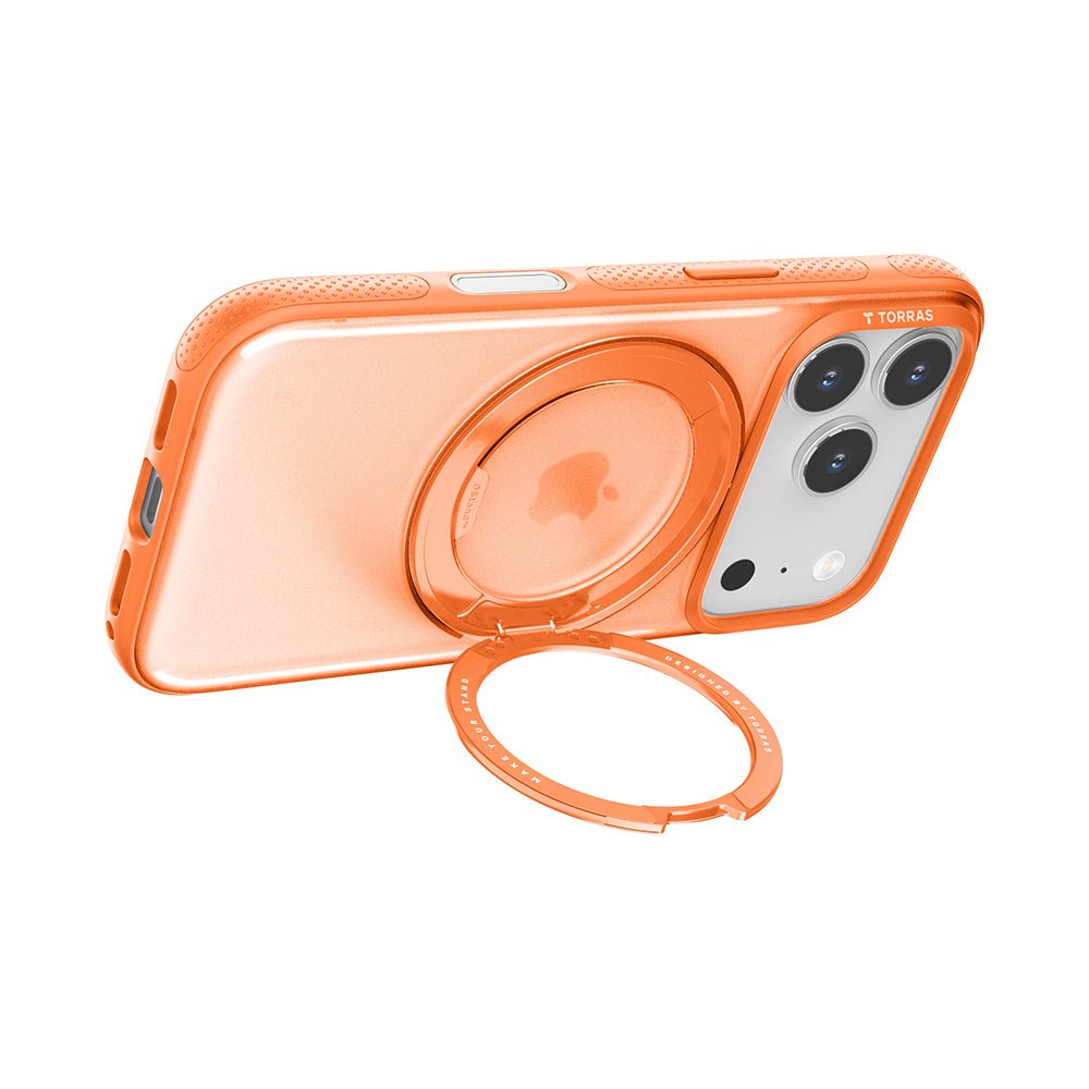 Torras iPhone 17 Pro Max - Σκληρή θήκη με Περιστρεφόμενο Stand / MagSafe - Ostand R Fitness Series - Orange