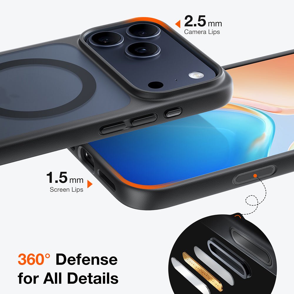 Torras iPhone 17 Pro Max - Σκληρή Θήκη με Πλαίσιο Σιλικόνης και MagSafe - Guardian Magnetic Series - Black