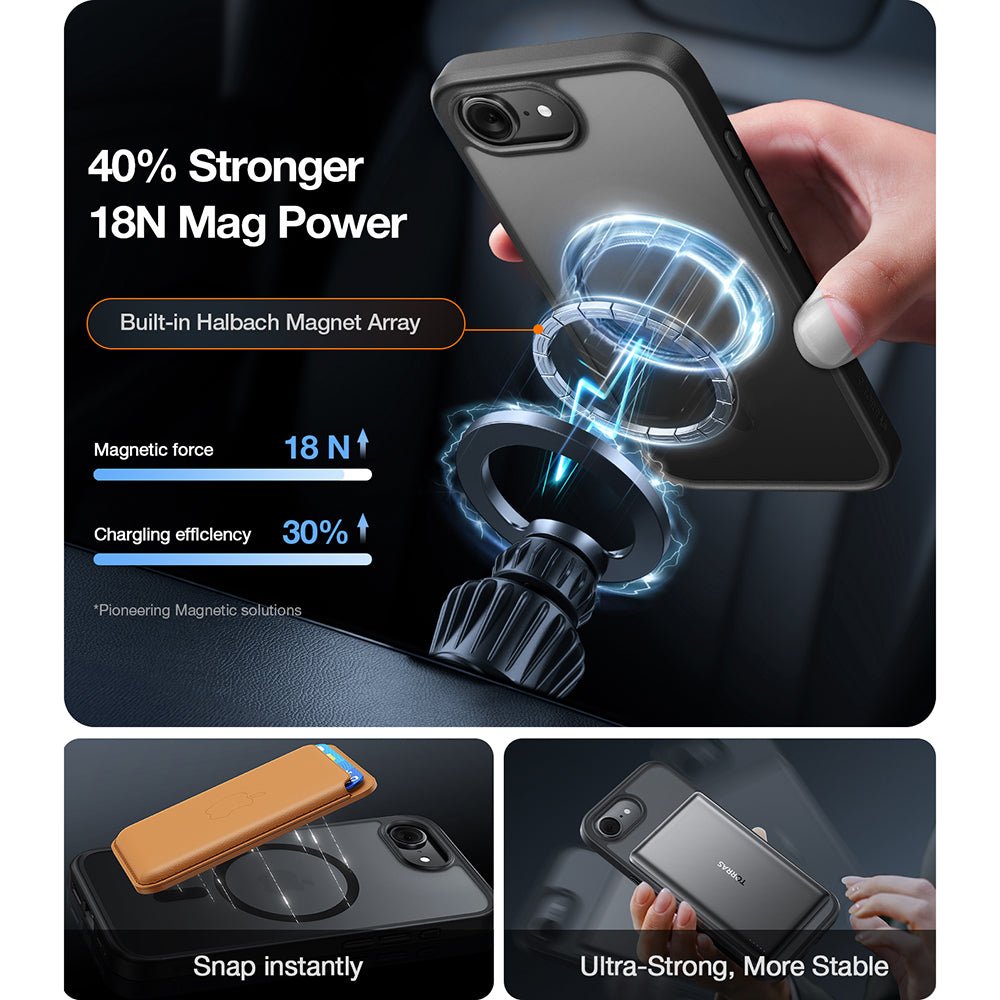 Torras iPhone 17 Pro Max - Σκληρή Θήκη με Πλαίσιο Σιλικόνης και MagSafe - Guardian Magnetic Series - Orange