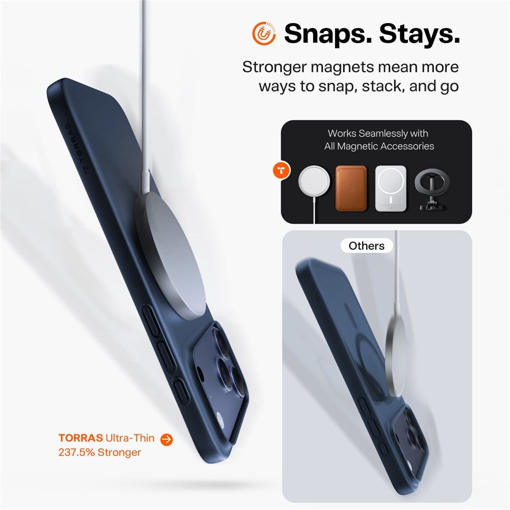 Torras iPhone 17 Pro - Θήκη Σιλικόνης με MagSafe - SlimFit Series - Navy Blue