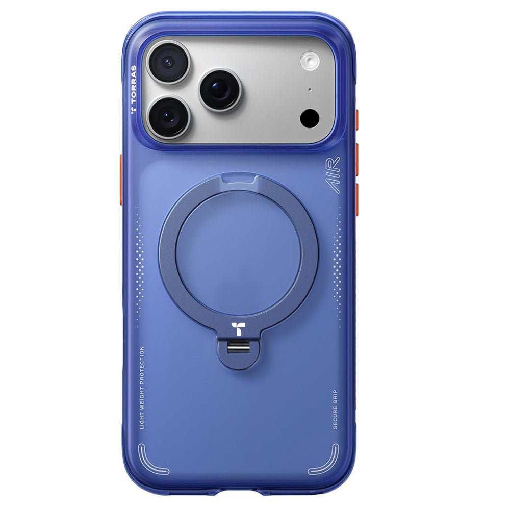 Torras iPhone 18 Pro Max / iPhone 17 Pro Max - Σκληρή θήκη με Πλαίσιο Σιλικόνης και MagSafe / Stand - Ostand Q3 Air Series - Artic Blue
