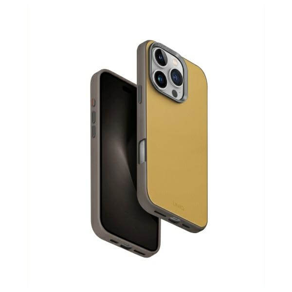 Uniq iPhone 16 Pro - Lyden DS - Σκληρή Θήκη με Επένδυση Συνθετικού Δέρματος και MagSafe - Yellow / Grey