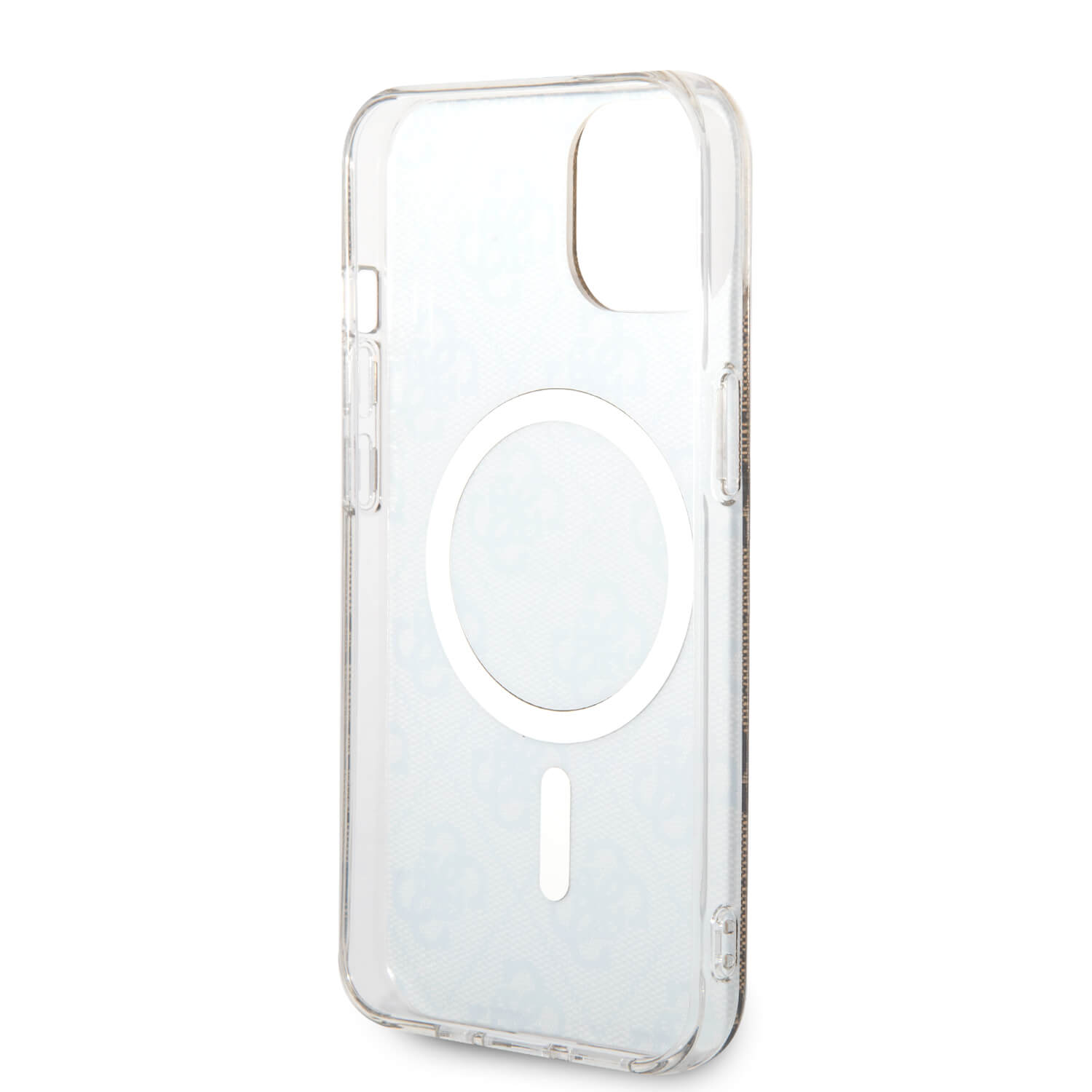 Guess iPhone 15 / 14 / 13 - Bundle Pack - Σετ Σκληρή Θήκη με Πλαίσιο Σιλικόνης και Ασύρματος Φορτιστής MagSafe - Design 4G Print MagSafe - Brown - GUBPP14SH4EACSW