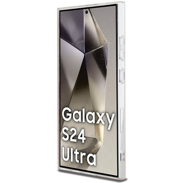 Guess Samsung Galaxy S24 Ultra - IML 4G Gold Stripe Σκληρή Θήκη με Πλαίσιο Σιλικόνης - Pink - GUHCS24LH4PSEGP