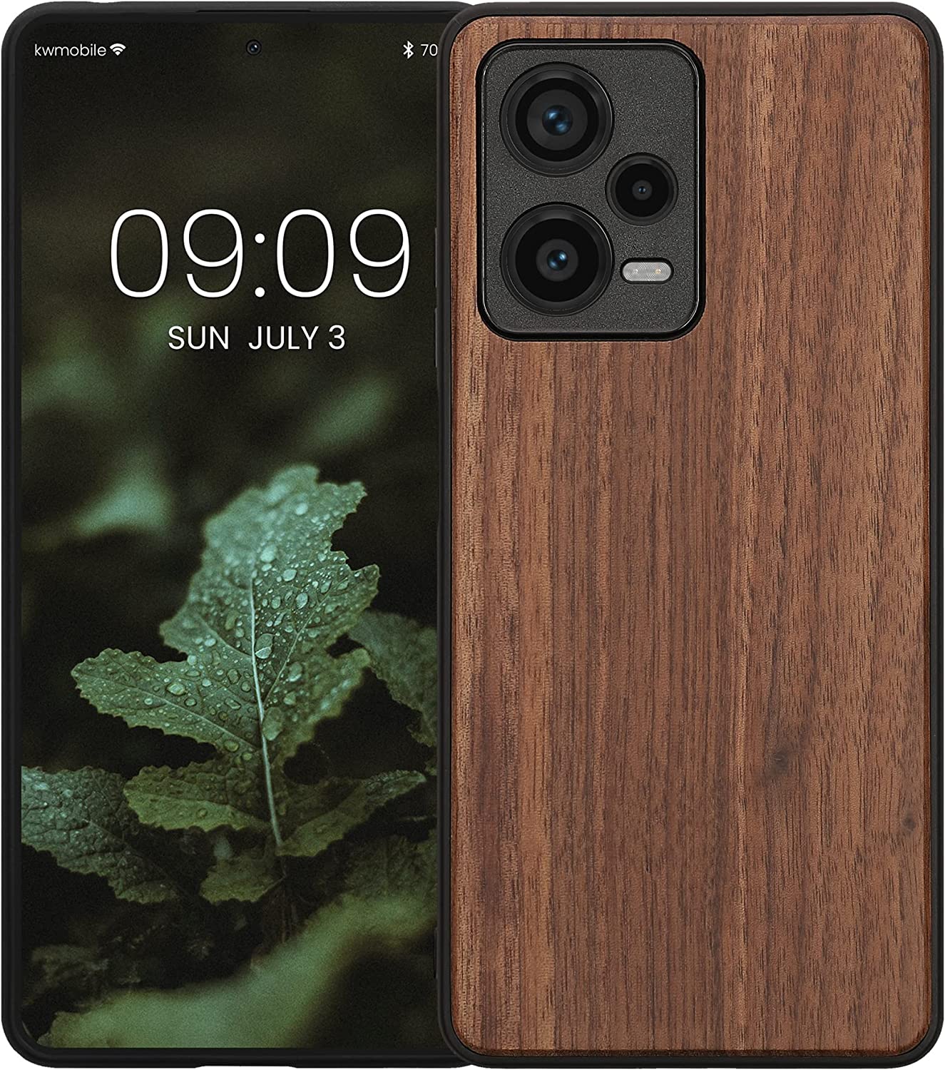 KW Xiaomi Redmi Note 12 Pro+ Θήκη από Φυσικό Ξύλο - Dark Brown - 60699.18