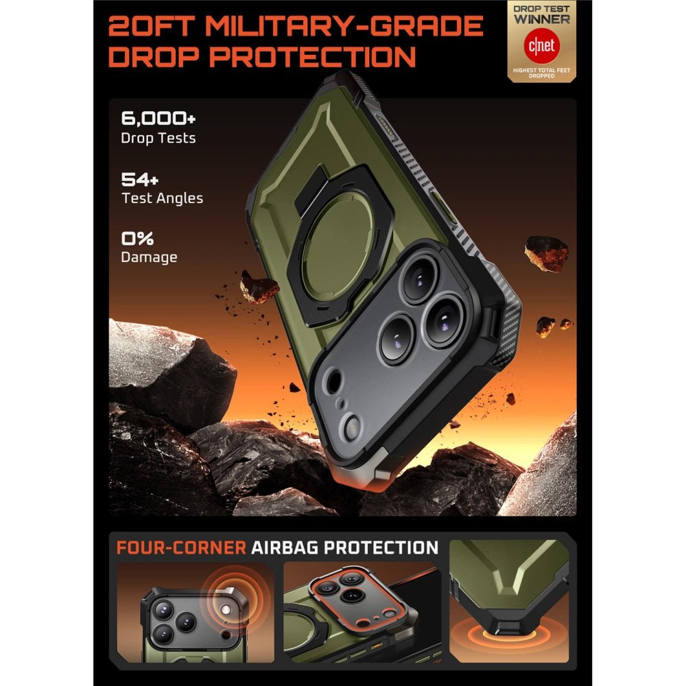 Supcase iPhone 17 Pro - UB Grip Mag - Σκληρή Θήκη με MagSafe και Stand - Green