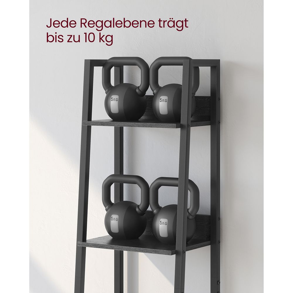 Vasagle Λεπτή Ραφιέρα με 5 Ράφια - 33,8 x 30 x 170 cm - Black Wood Effect / Black - LLS109B56