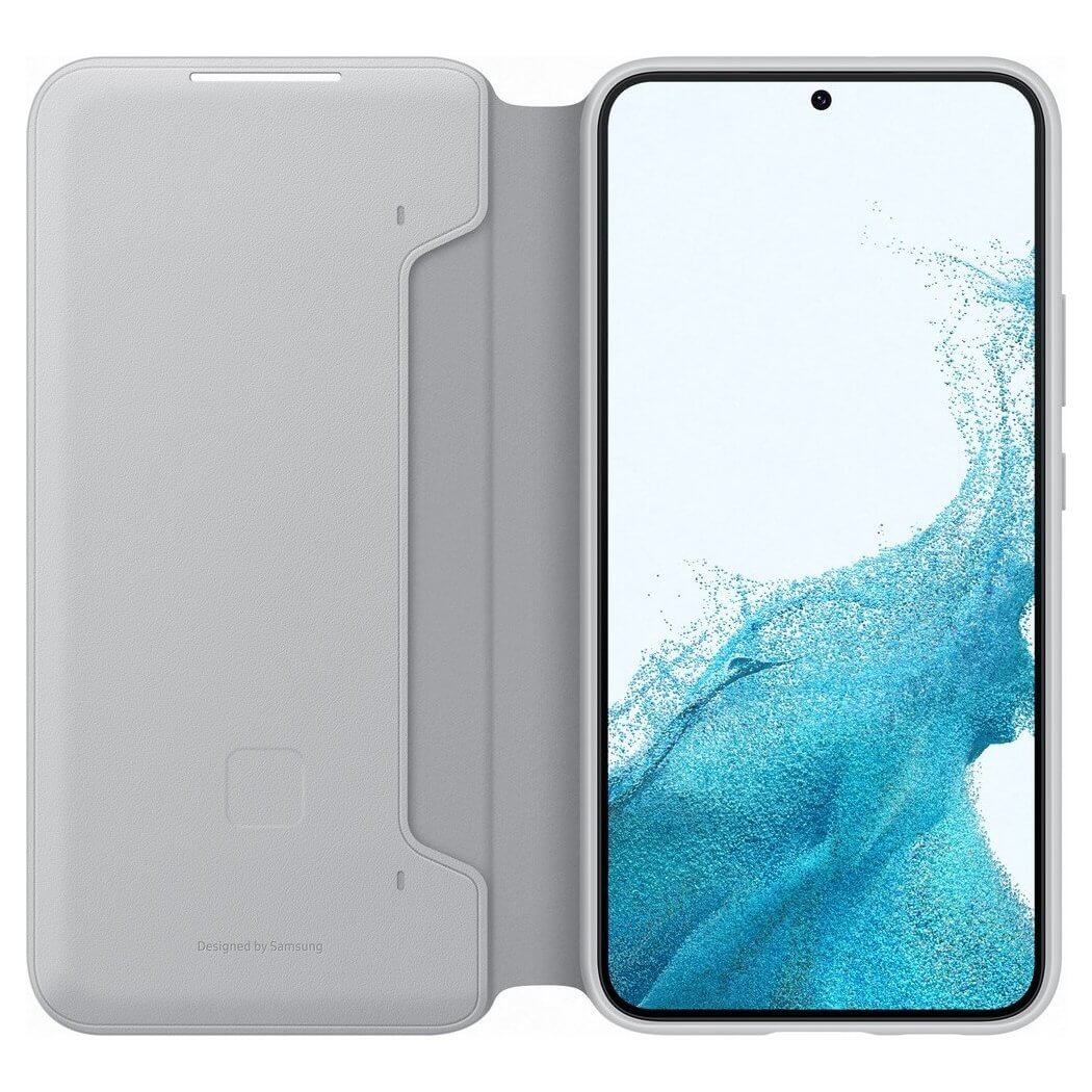Samsung LED View Cover Samsung Galaxy S22 Plus Θήκη Βιβλίο - Light Grey - EF - NS906PJEGEE